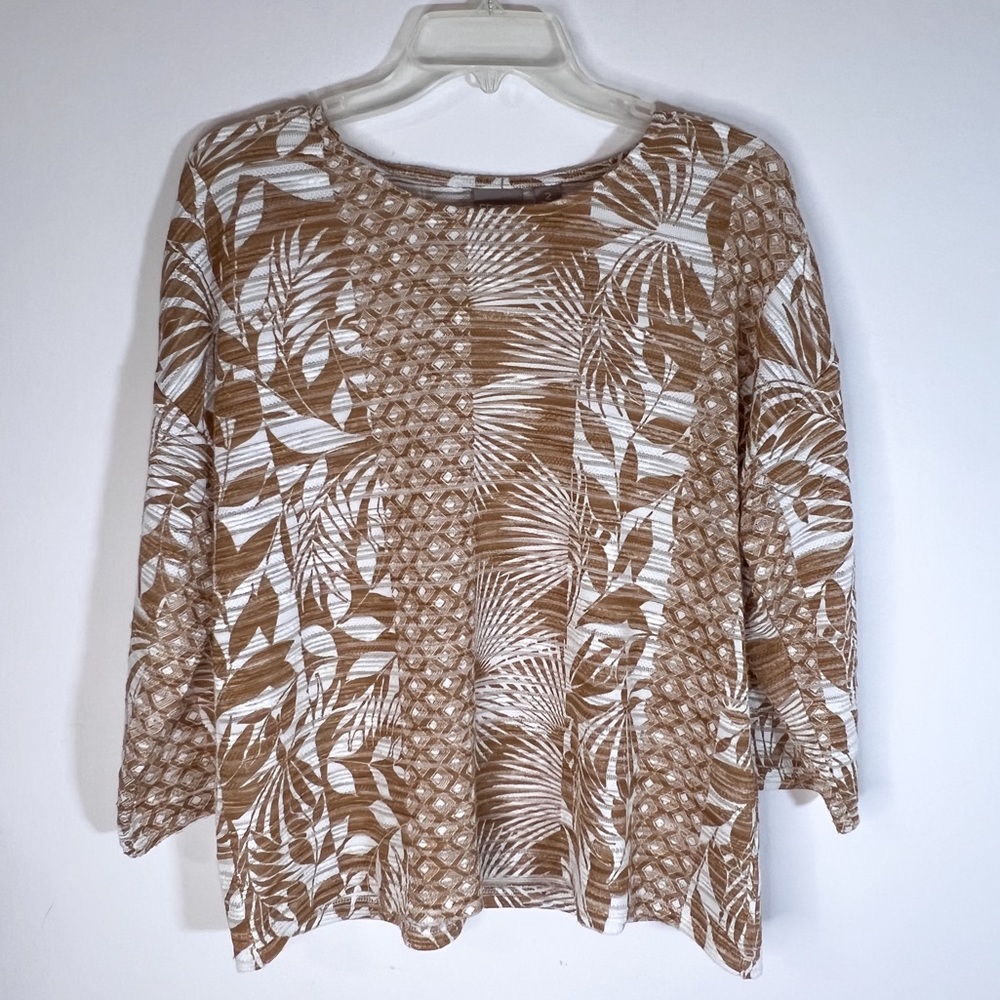 Chico’s 2 ~ Women’s Size Large ~ Drop Shoulder 3/4 Sleeves Lightweight Sweater
